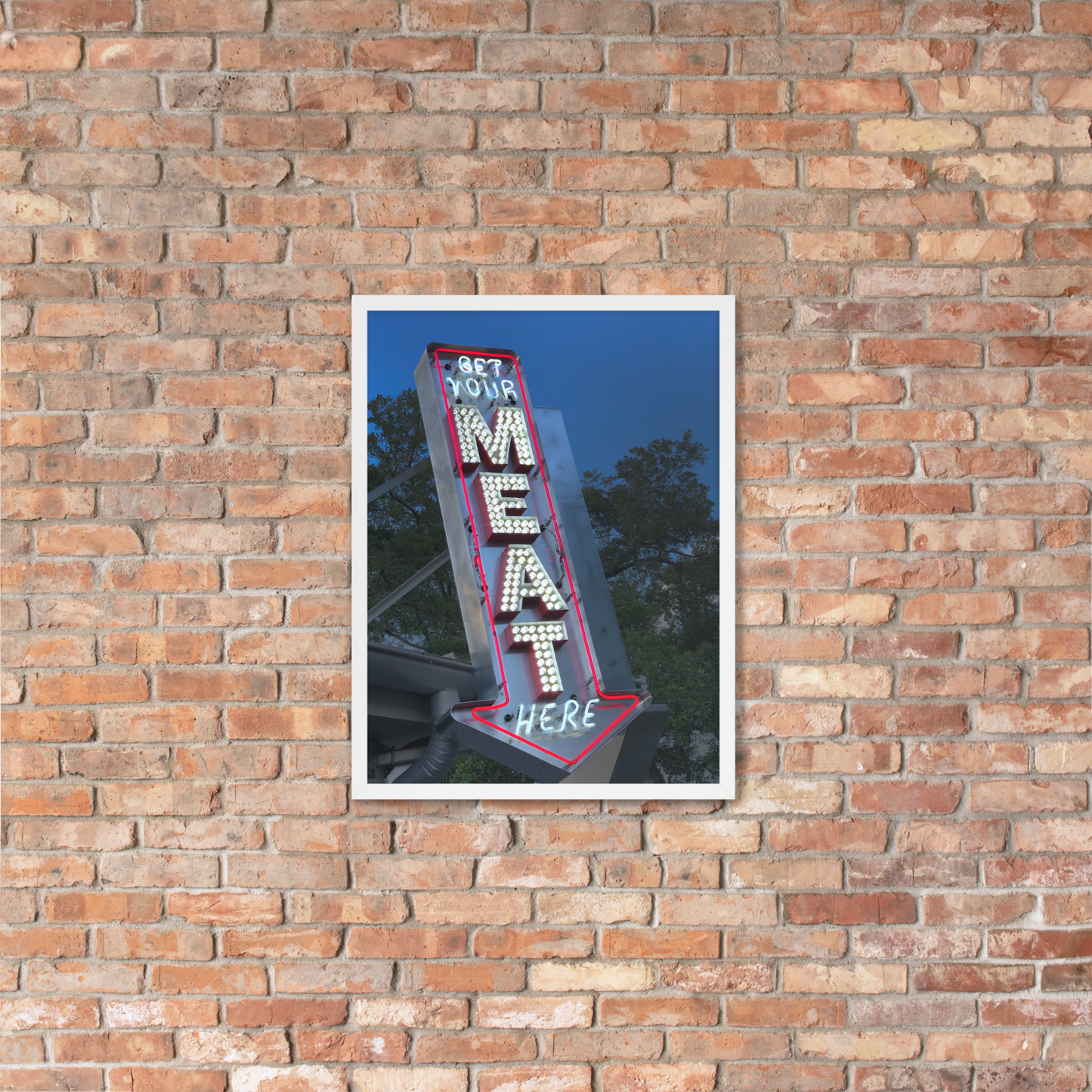 Framed Original Photograph - Meat Here!