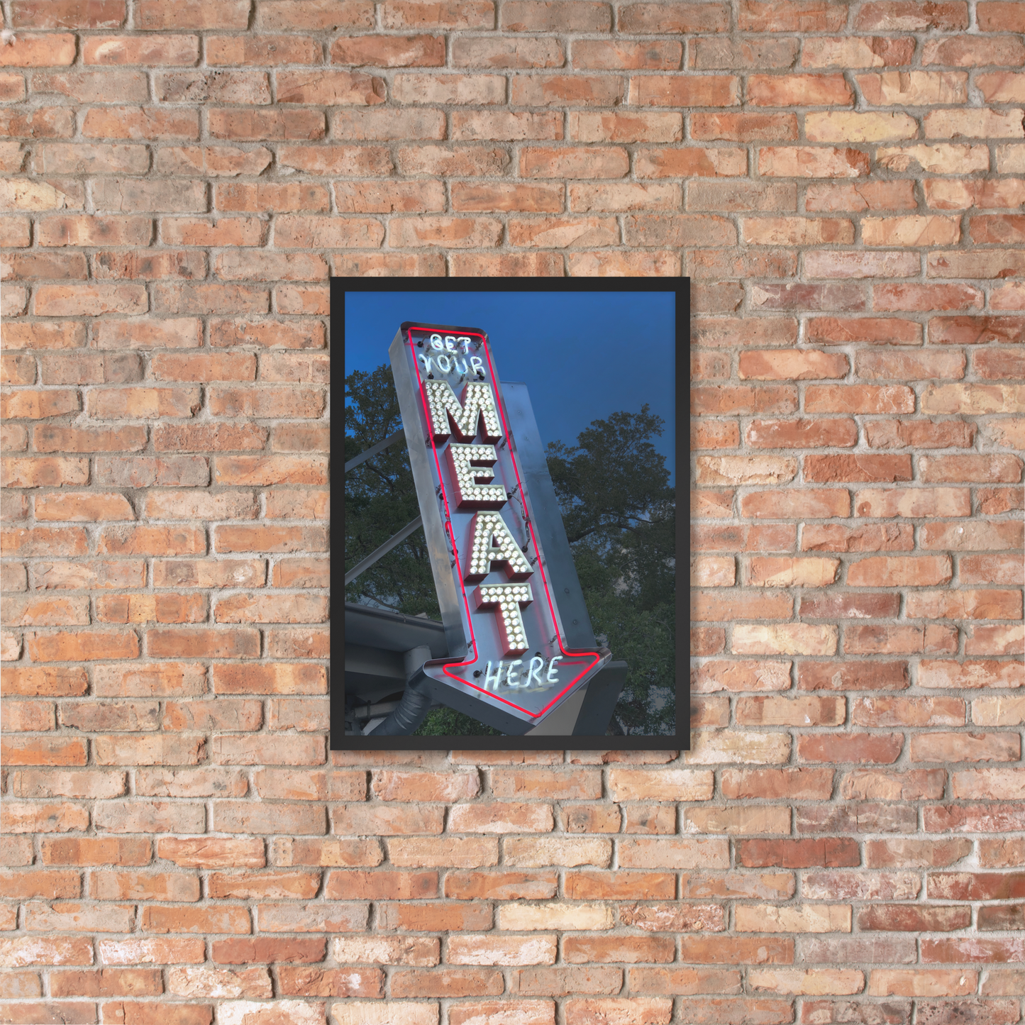 Framed Original Photograph - Meat Here!